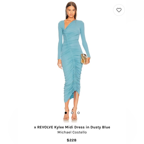 Michael Costello x REVOLVE Kylee Midi Dress in Dusty Blue - Picture 1 of 10